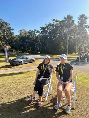 Jane and Taylor at a tournament hole